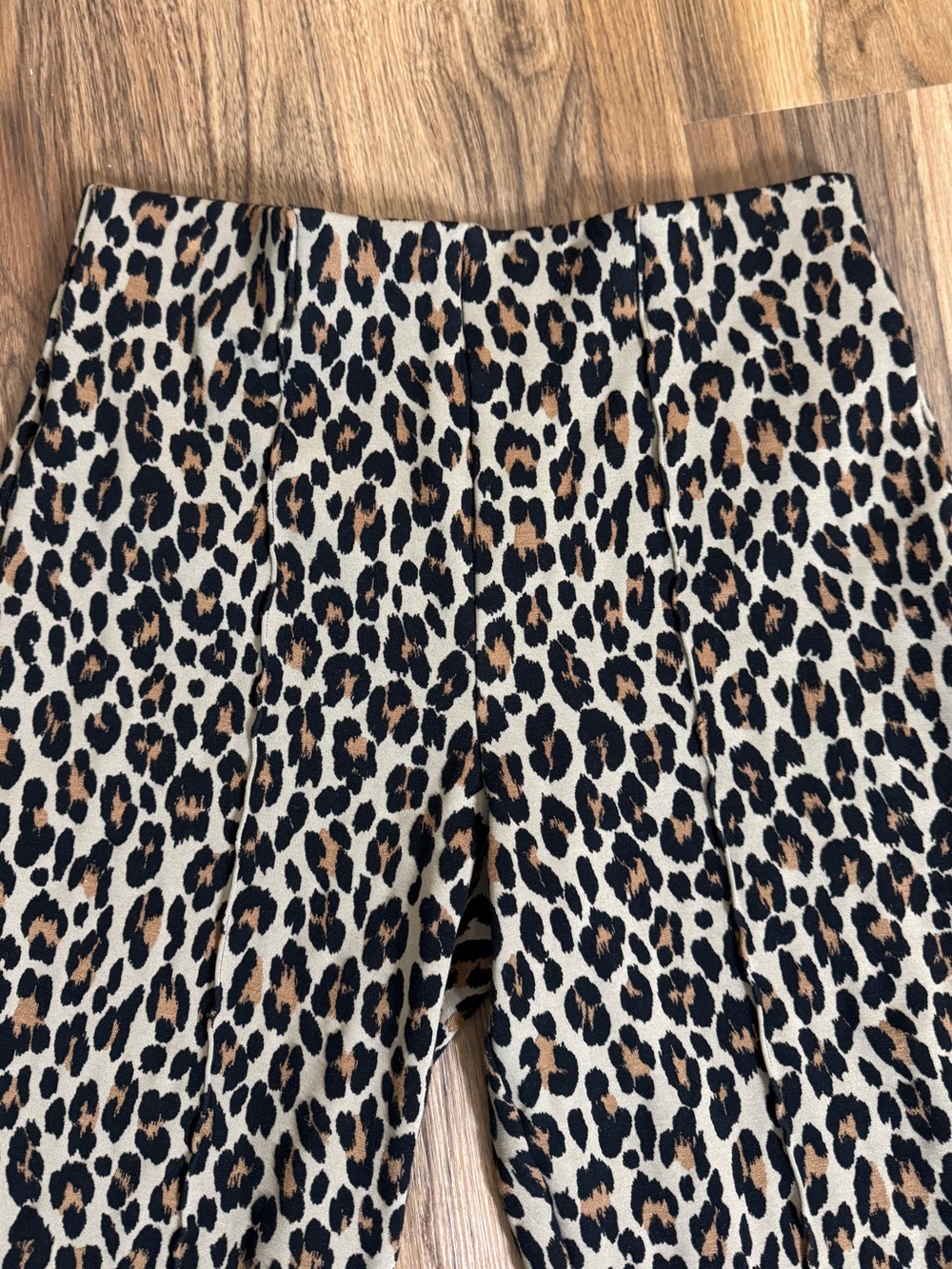 SPANX High Rise Leopard Print Women's Ponte Trousers Flared Sz. XLP - Picture 4 of 10